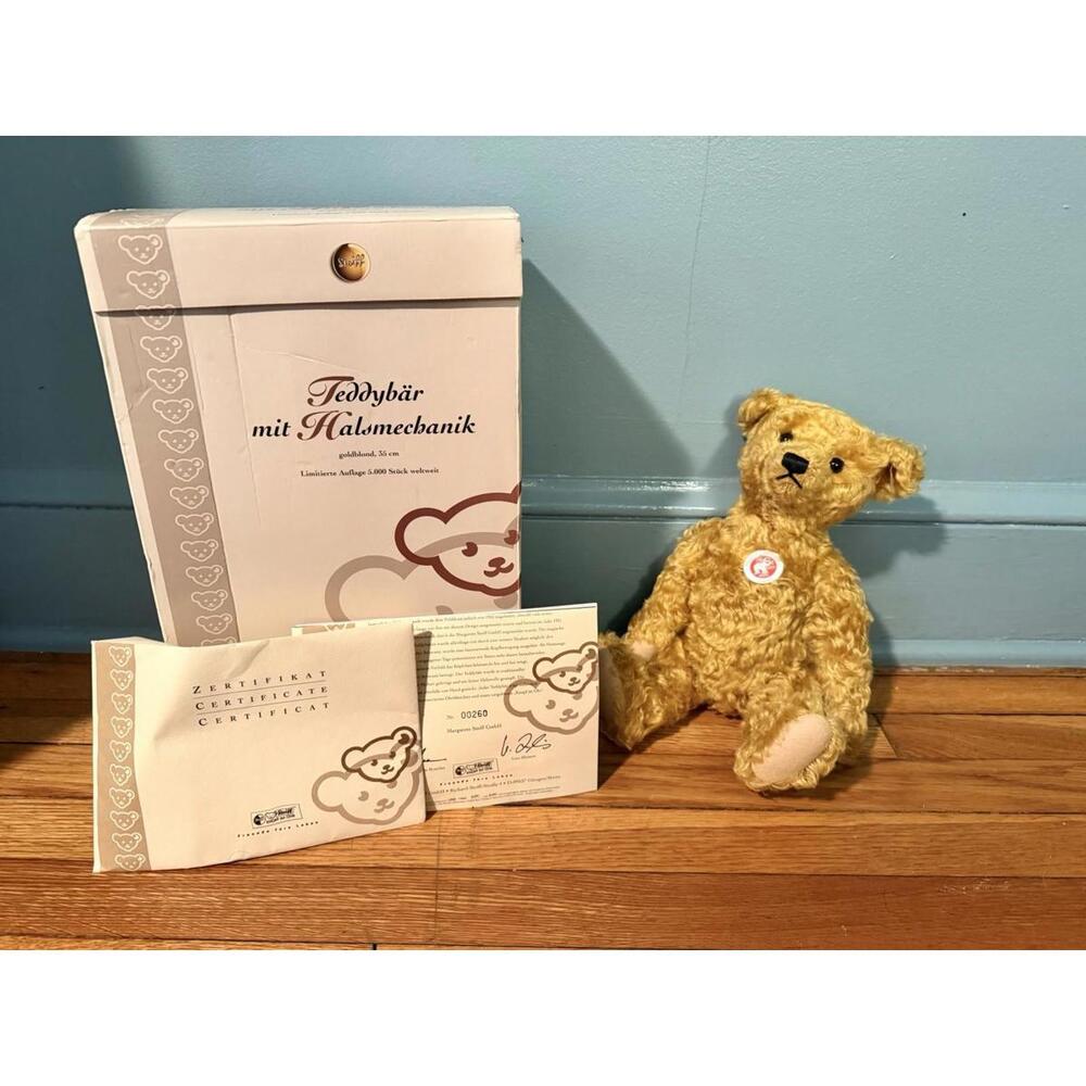 Steiff “Side To Side” Teddy Bear 00260 Golden Blonde 35cm LE NIB